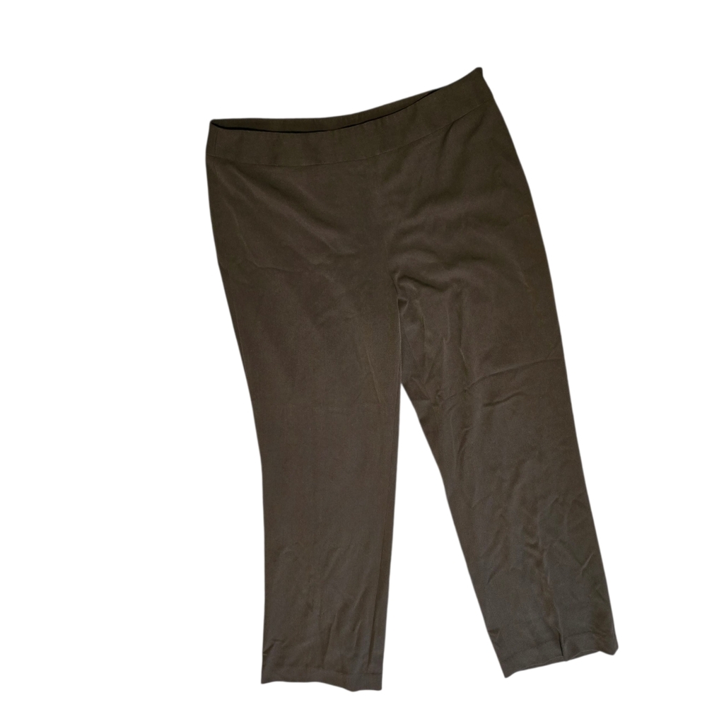 Rafaella Women's 16 Brown Straight Leg Slacks Pants Trousers Zip On Side